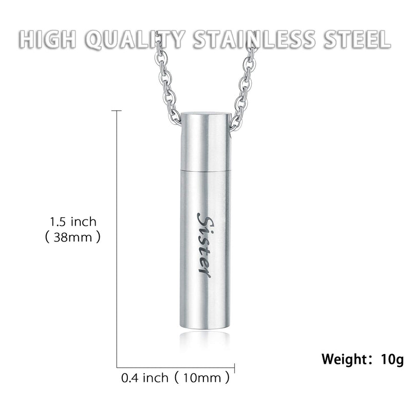 [Australia] - JAYUMO Stainless Steel Cremation Jewelry Urn Necklace for Ashes Keepsake Memorial Pendant Necklace for Men Women Sister 