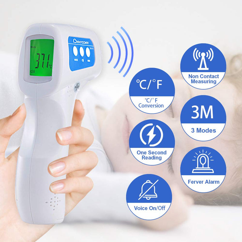 [Australia] - Berrcom Non Contact Infrared Forehead Thermometer JXB-178 Baby Fever Check Thermometer 3 in 1 Contactless for Kids Infant Adult (Batteries Not Included) 