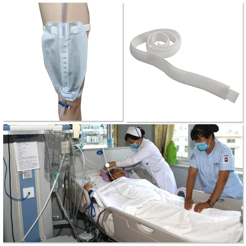 [Australia] - 4 Pcs Catheter Leg Bag Straps Catheter Fixation Straps Leg Urinary Bag Fixation Tapes for Incontinence Urine Bag, White 