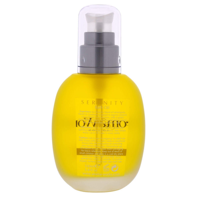 [Australia] - AromaWorks - Serenity Bath Oil - Lemongrass - Neroli and Sweet Geranium Aromas - for All Skin Types - Uplifting - Calming - Revitalizing - 6 x BioActive Natural Ingredients - Vegan - 3.4 fl oz/100 ml 