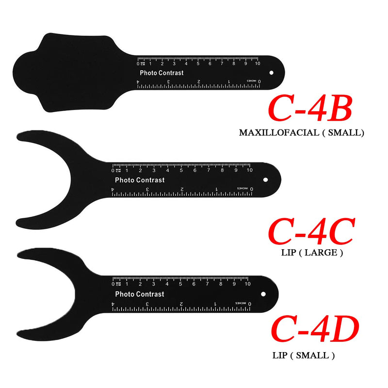 [Australia] - 6 Pcs Dental Photography Contraster, 6 Size Black Background Board Dental Photo Contrast Kit, for Palatal Photo Contrast 