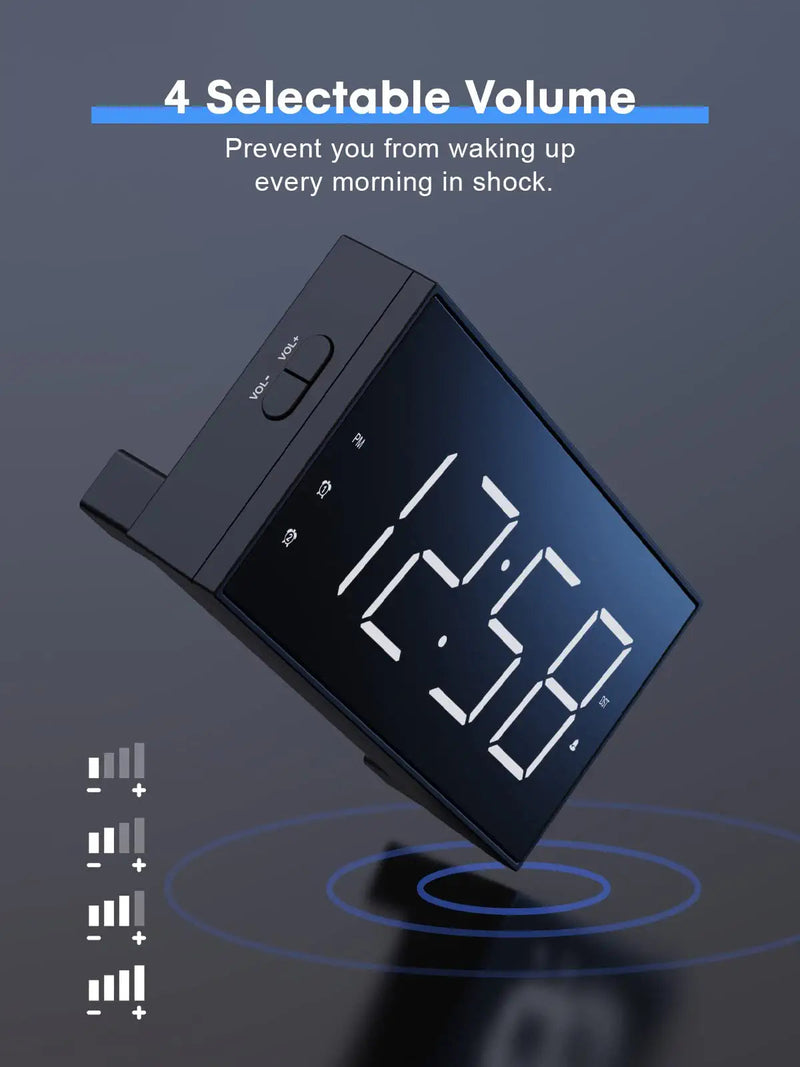 [Australia] - Digital Alarm Clock with USB Charger for Bedroom, 7" Large Display Bedside Clock with Battery Backup, Dual Alarm, Dimming Mode, Loud Alarm Clock for Heavy Sleeper, Bedroom Living Room Office Decor White 