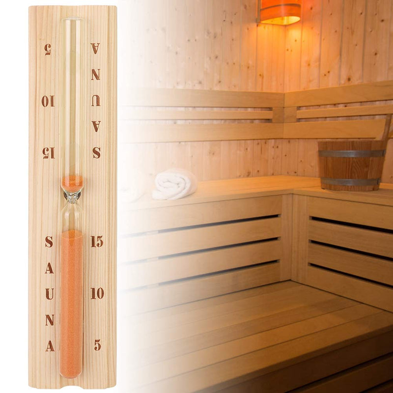 [Australia] - Duokon 5/10/15 minutes Pine Sauna Hourglass Clock, Accurate Wooden Sand Timer with Robust Heat-Resistant Glass for Spa Bath Sauna 