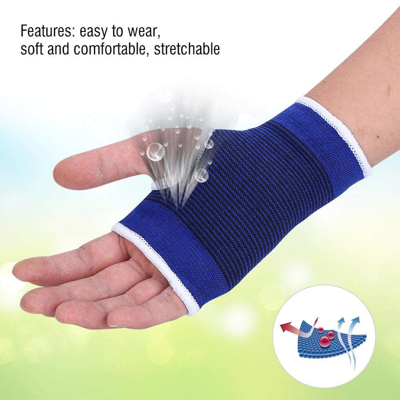 [Australia] - Alomejor 1 Pair Wrist Brace Elastic Wristband Wrist Palm Brace Carpal, Ideal Support for Sports Gym Protector Sprained Wrists and Hands Blue 