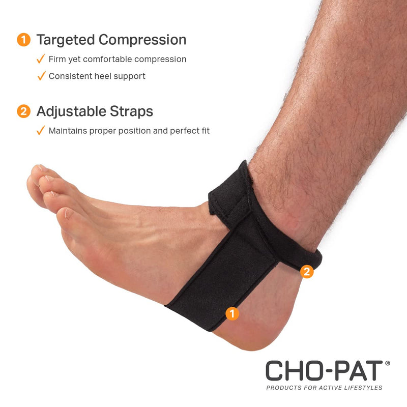 [Australia] - Cho-Pat Achilles Tendon Strap, Developed with Sports Medical Professionals at Mayo Clinic to Reduce Stress & Alleviate Achilles Tendonitis Pain, Black, Medium 