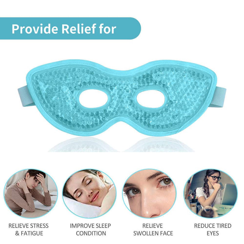 [Australia] - NEWGO�Cooling Eye Mask Reusable Hot Cold Therapy Gel Eye Mask with Soft Plush, Relief for Puffy Eyes, Dark Circles, Migraine, Headache, Sinus Pain - Blue 