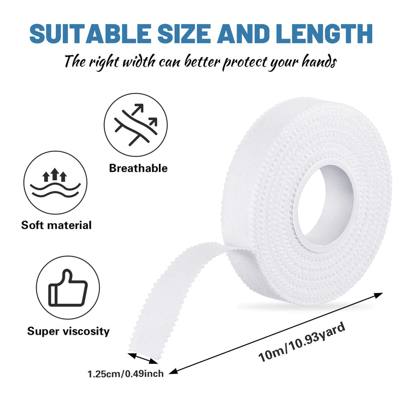 [Australia] - 4 Rolls Zinc Oxide Tape, Breathable Wrist Finger Tape Strapping Tape Cohesive Bandage Flexible Athletic Sports Tape for First Aid Sports(1.25cm x 10m) 