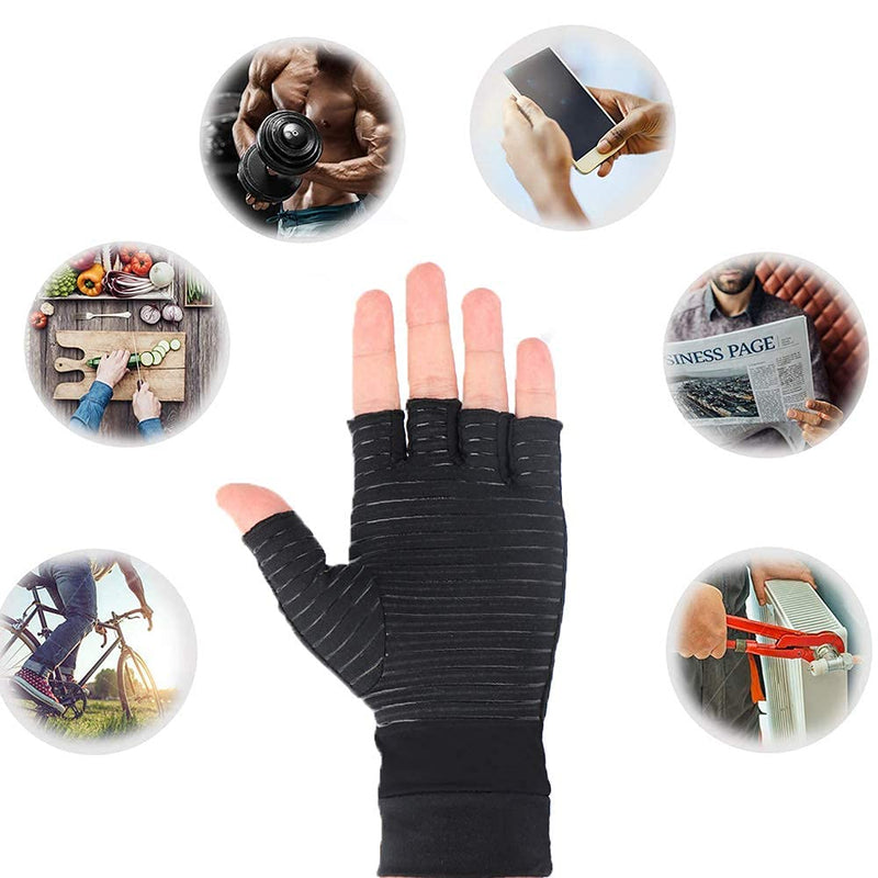 [Australia] - Copper Arthritis Gloves, Compression Gloves for Hands and Fingers Rehabilitation, Arthritis Gloves for Women Men Relief Hand Pain of Arthritis, Swelling, Carpal Tunnel - Size Medium Medium (1 Pair) 