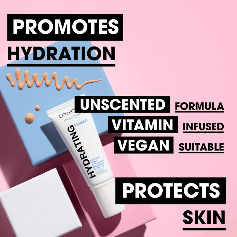 [Australia] - Collection Cosmetics Primed and Ready Hydrating Primer, Locks in Moisture, 20ml, Hydration, Clear 