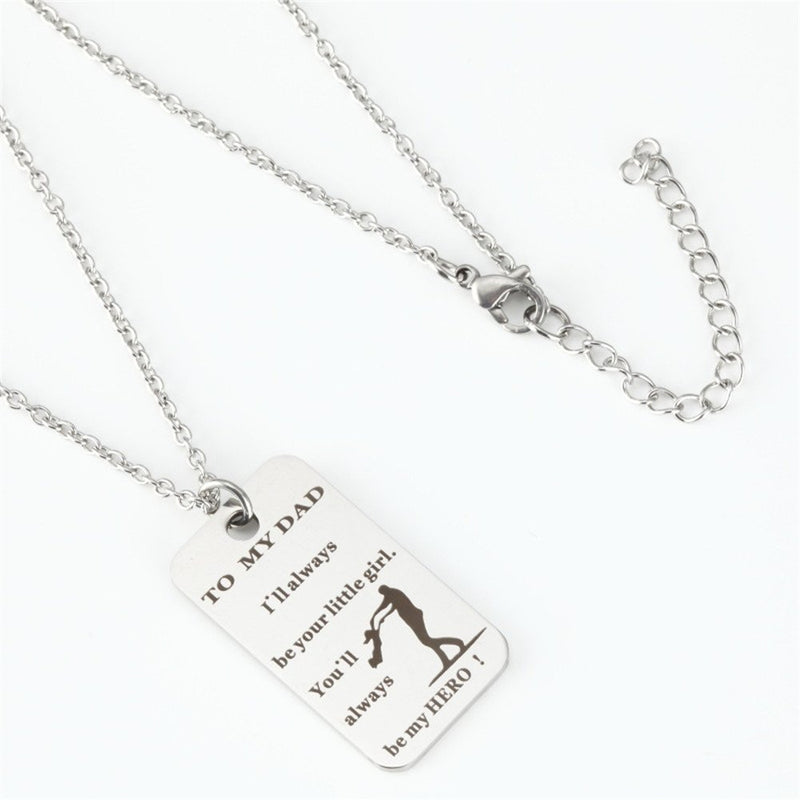 [Australia] - Father's Day Gifts to My Dad I`ll Always Be Your Little Girl Necklace Pendant Christmas Birthday Gifts for Dad Daddy Papa 