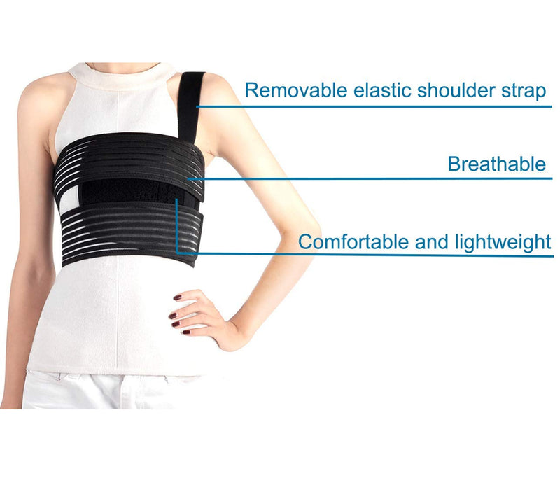 [Australia] - Solmyr Broken Rib Brace, Rib and Chest Binder Belt for Men and Women, Rib Cage Protector Wrap Rib Belt for Sore or Bruised Ribs Support, Broken Sternum, Dislocated Ribs Protection, Pulled Muscle Pain Large (Pack of 1) 