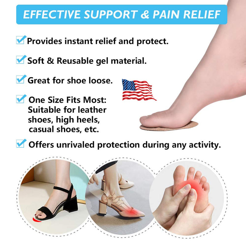 [Australia] - Ball of Foot Cushions, Metatarsal Pads, High Heel Inserts, Forefoot Cushions, Soft Gel Insole Pads, Idea for Mortons Neuroma & Metatarsal Foot Pain Relief – Women＆Men (12PCS/6Pairs) 1 Pair (Pack of 6) 