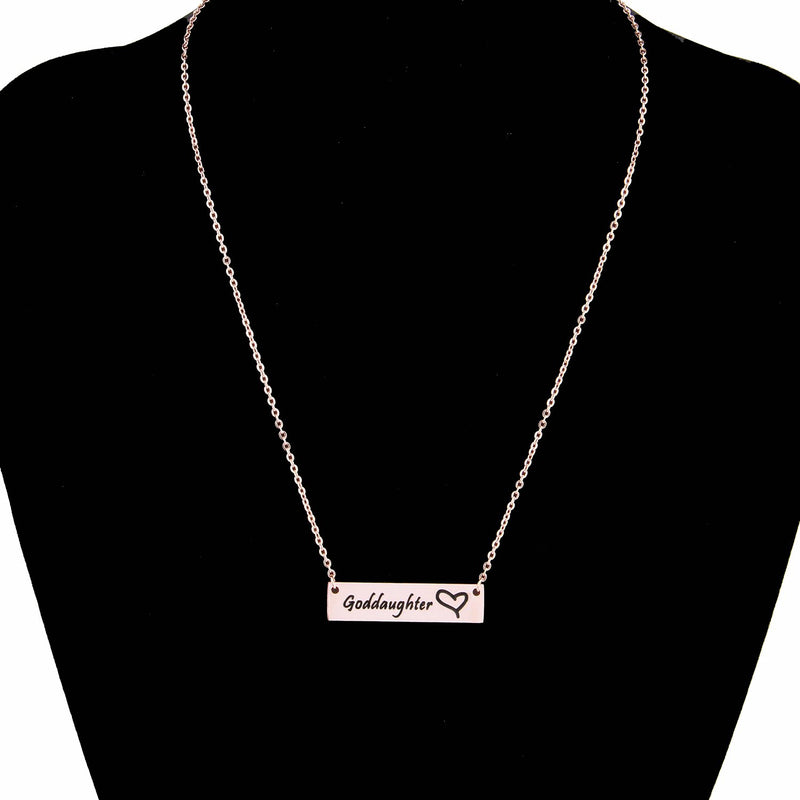 [Australia] - ENSIANTH Godmother Necklace Goddaughter Necklace Hand Stamped Bar Necklace Gift for Her RG-Goddaughter 