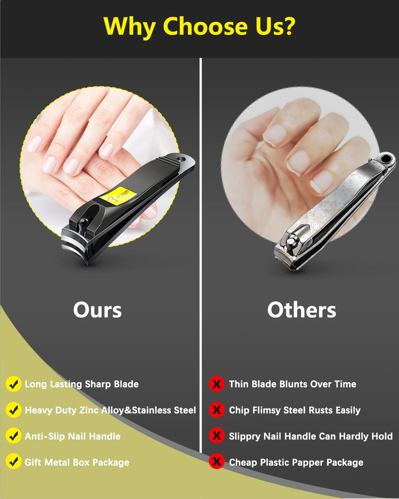 [Australia] - Nail Clippers 2PCs Nail Cutter Set Stainless Steel Fingernails Toenails Clippers for Men Women Sturdy Nail Clipping Kit (2 Count (Pack of 1), 2) 2 Count (Pack of 1) 