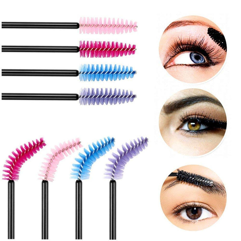 [Australia] - Onwon 300 Pieces Disposable Mascara Brushes Bendable Eyelash Wands Multicolored Eye Lash Brush Cosmetic Makeup Applicators Kit 