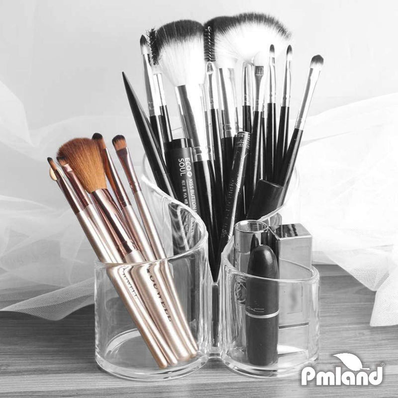 [Australia] - Top Quality Large Wavy Acrylic Makeup Brush and Cosmetic Holder 3 Wavy Spaces 