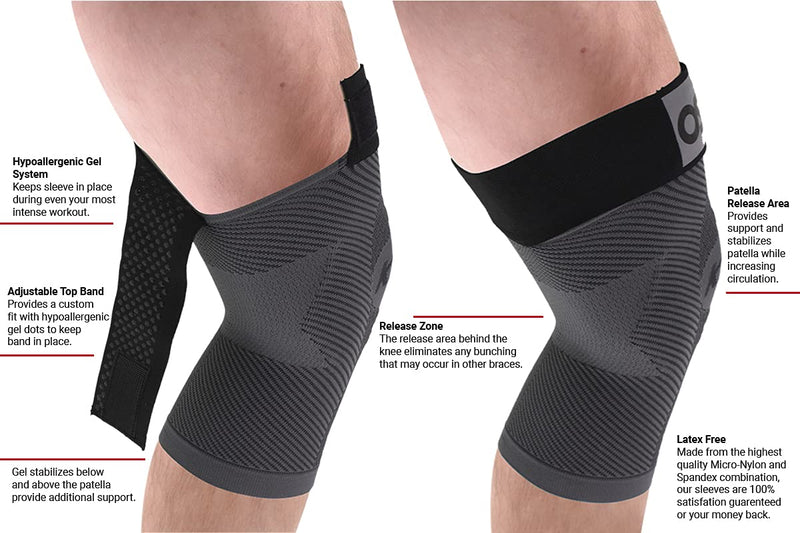 [Australia] - OrthoSleeve KS7+ Adjustable Knee Brace for perfect fit to relieve knee pain, tendonitis pain, swelling and reduce inflammation. X-Large 