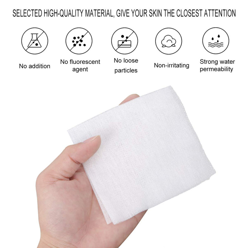 [Australia] - HEALLILY Gauze Pads 100pcs Non-Woven Facial Cotton Gauze Squares Gauze Sponge Esthetician Cotton Pad (Folded Size 10x10cm, Unfold Size 20x20cm) Gauze Swabs 