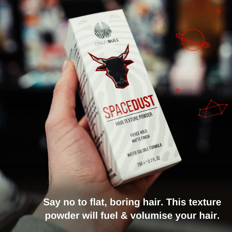 [Australia] - Crazy Bull Hair Powder Space Dust - Volumizing, Texturizing Hair Styling Powder for Men - Styler for Texture, Volume, & Natural, Matte Look- Flexible, Strong Hold, No Residue - Cruelty-Free & Vegan 