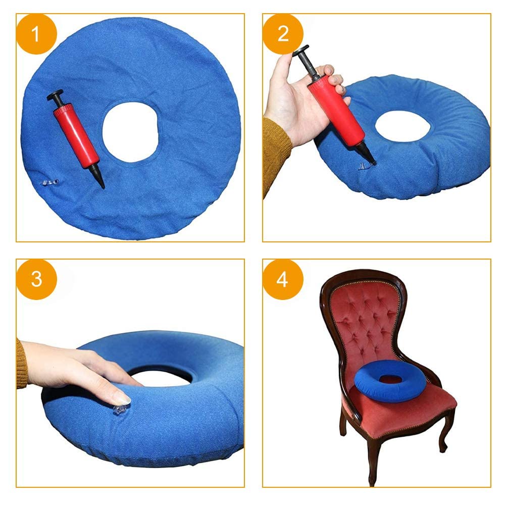 TUAKIMCE Hemorrhoid Donut Seat, Inflatable Ring Donut Cushion