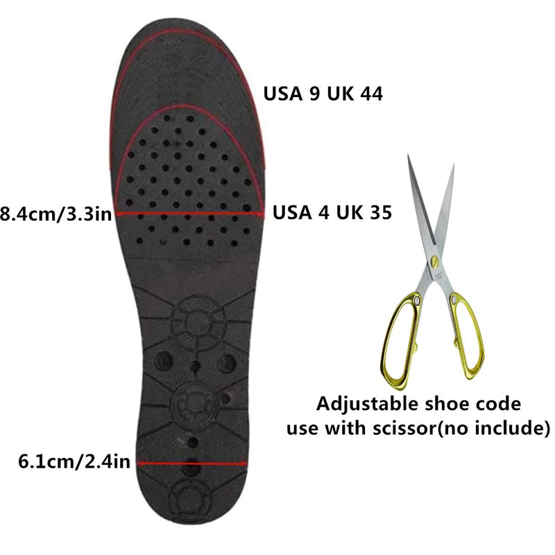 [Australia] - Height Increase Insoles Air Taller Cushion Shoes Insoles 4-Layer Heel Insert for Men 