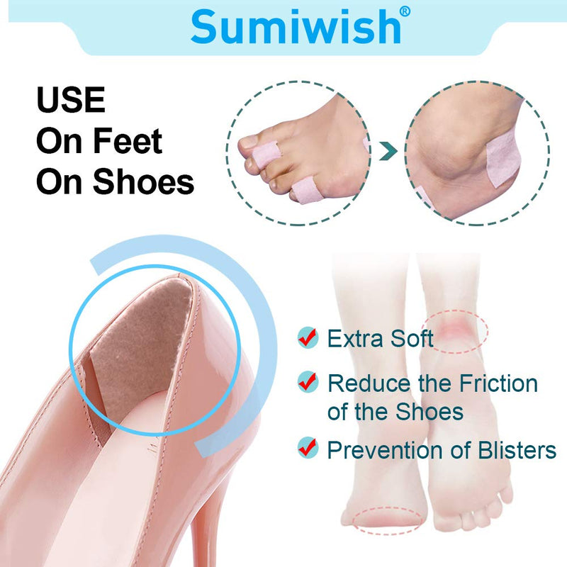 [Australia] - Sumiwish Moleskin for Feet, 20 Pieces Blister Prevention Patches, Foot Care Sticker to Reduce Friction Pain, Thin and Flexible 