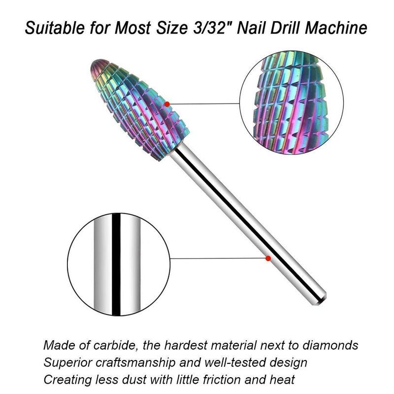 [Australia] - Makartt Nail Drill Bits Set, 10Pcs Tungsten Carbide Nail Drill Bits Remove Acrylic Poly Nail Gel Nail Polish B-36, 3/32 inch for Acrylic Gel Nails Cuticle Manicure Pedicure 