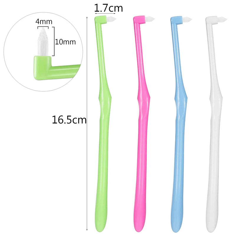 [Australia] - Rnitle Tuft Toothbrush[4 Pack],Tufted Brush,Tuft Tapered, Small Soft Single Tuft Brace Toothbrush Kit for Orthodontic Braces Bridges Line and Detail Cleaning 4pack 
