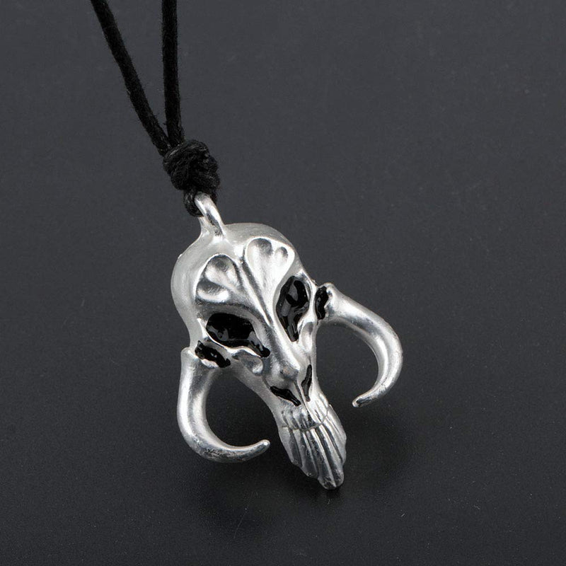 [Australia] - HANRESHE Mandalorian Symbol Necklace Boba Mythosaur Pendant Chain Bounty Hunter Skull Pendants Punk Jewelry for Men Gift 