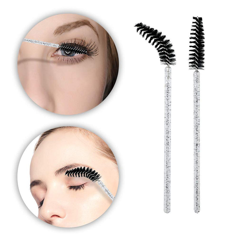 [Australia] - 100PCS Crystal Eyelash Mascara Brushes Wands Applicator Makeup Kits (Black) Black 