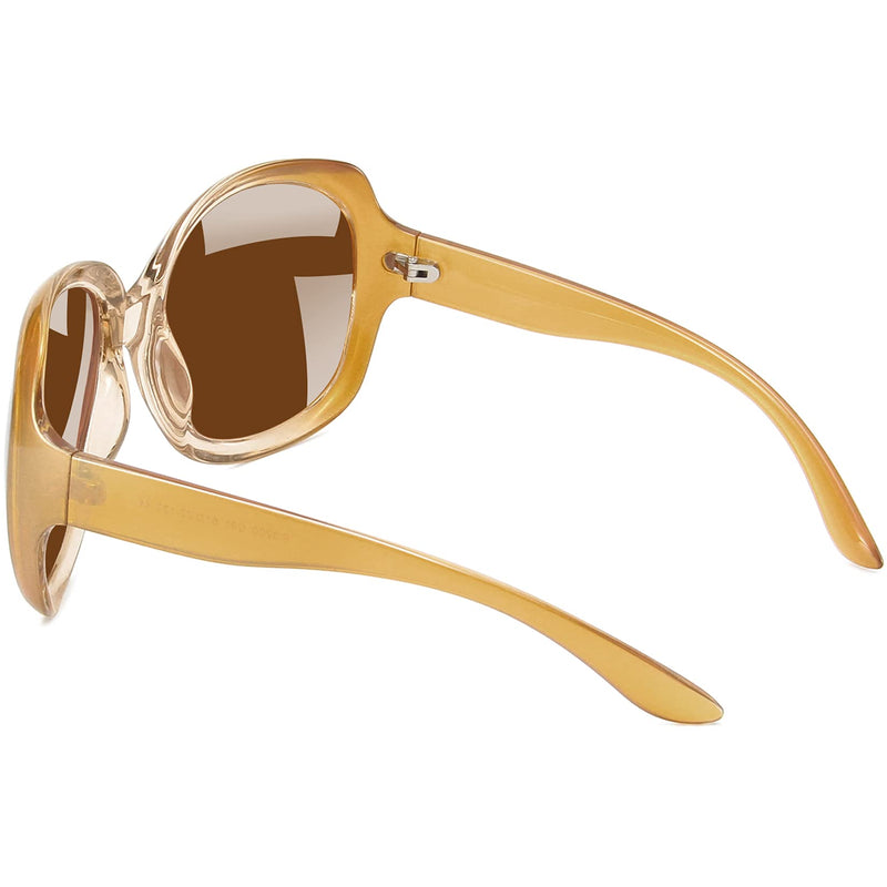[Australia] - Joopin Polarized Sunglasses for Women Vintage Big Frame Sun Glasses Ladies Shades Champagne Brown as the pictures 