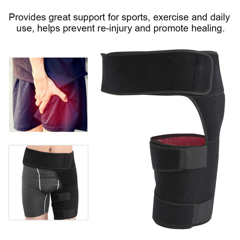 [Australia] - Salmue Hip Thigh Bandage, Adjustable Neoprene Hip Brace Hip Orthosis, Sciatic Nerve Pain Relief Recovery Sprains, Compression Bandage for Men and Women 