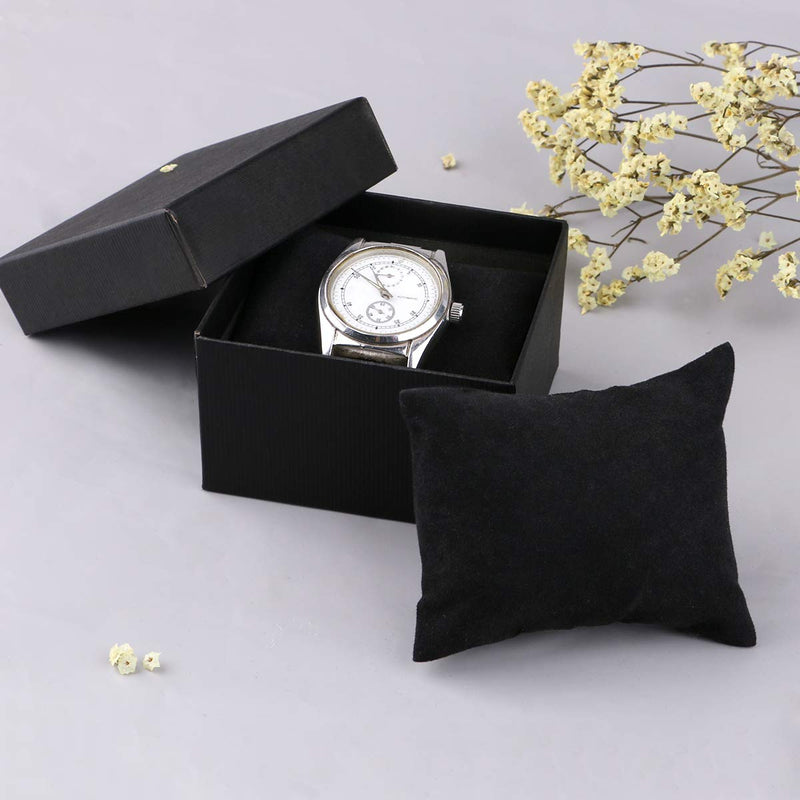 [Australia] - Sdoot 20 Pieces Velvet Bracelet Watch Pillow, Small Black Velvet Pillow Jewelry Pillow Watch Bracelet Bangle Cushions 