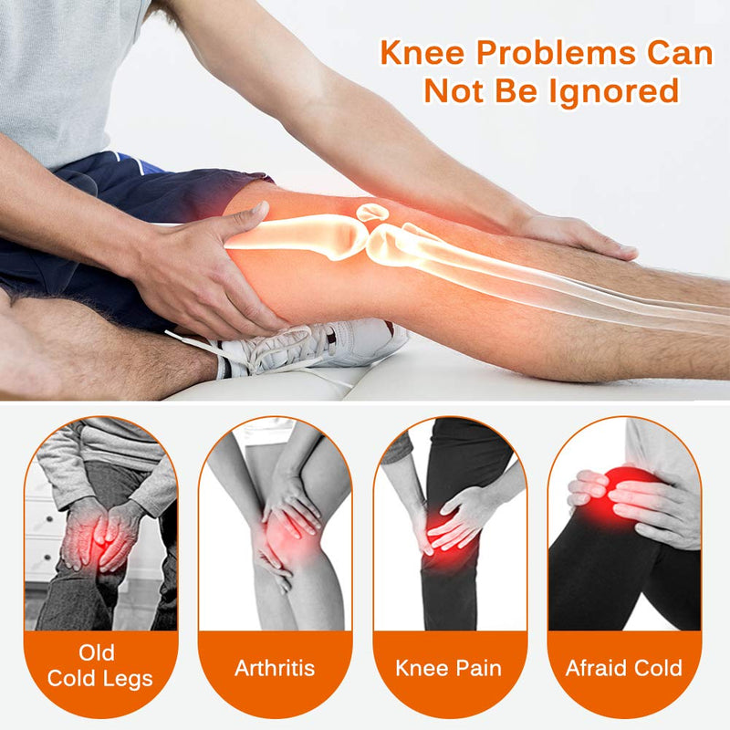 [Australia] - Heating Knee Pad, 220V Heated Knee Brace Wrap Therapy Heating Knee Wrap Brace with USB Cable for Arthritis Joint Pain Relief Recovery 