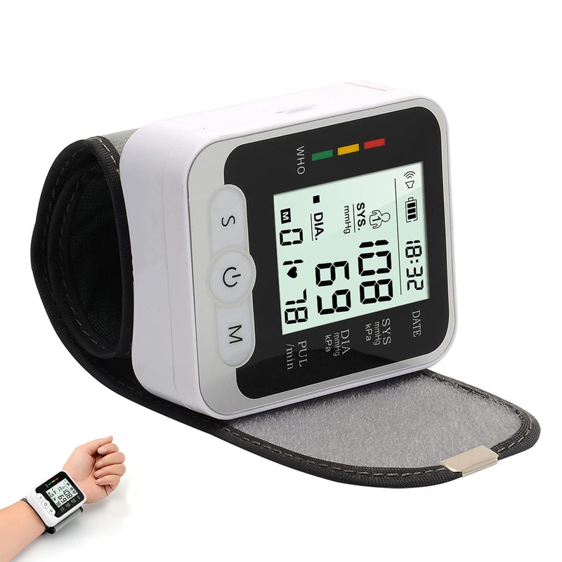 [Australia] - Professional Wrist Blood Pressure Monitor, Wrist Type Blood Pressure Meter with LCD Screen, Voice Broadcast, Healthy Detector for Olds 