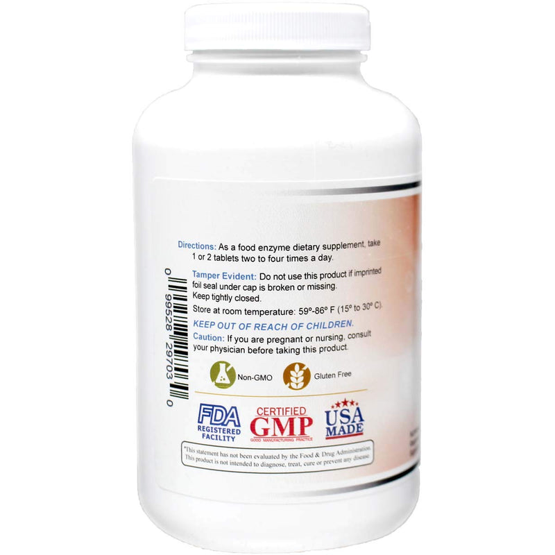 [Australia] - Wonder Laboratories Proteolytic Enzymes | Bromelain Papain Pancreatin Trypsin 450 mg Total with Standardized Amylase, Lipase, and Protease, 300 Tablets 300 Count (Pack of 1) 