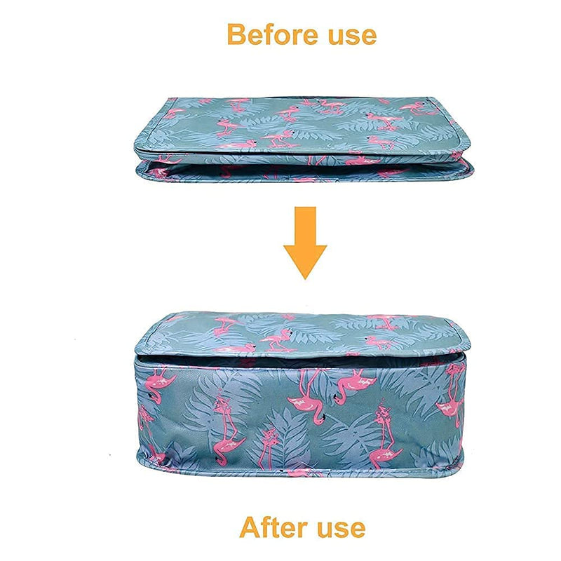 [Australia] - Hanging Toiletry Bag for Women kids Travel bag for Toiletries Cosmetic bag Makeup bags Organizer Waterproof Bathroom Organizer with Hook (Blue flamingo) Blue flamingo 