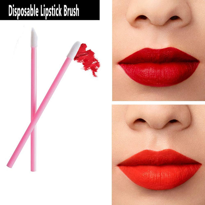 [Australia] - 300PCS Disposable Makeup Applicators Brushes Tools Kit -100pcs Lip Applicators,100pcs Mascara Wands,100pcs Eyeliner Brushes (Rose Red) Rose Red 
