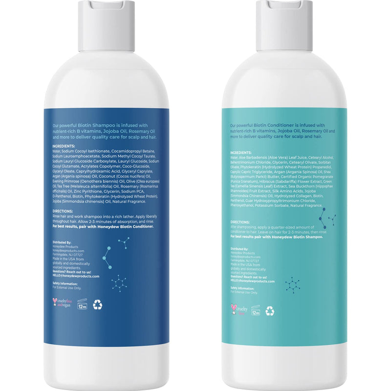 [Australia] - Volumizing Biotin Shampoo and Conditioner Set - Sulfate Free Shampoo and Conditioner for Color Treated Hair Care - Zinc Pyrithione Shampoo Biotin Coconut Oil and Keratin Formula for Dry Scalp Care 