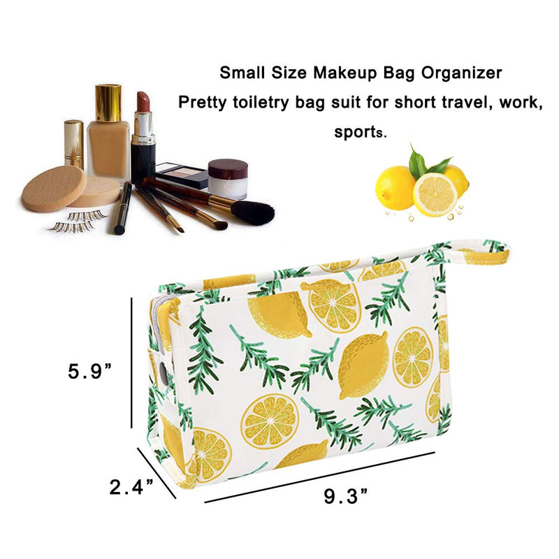 [Australia] - Makeup Bags for Women Cosmetic Bag Small Travel Toiletry Case Beauty Pouch Organizer Lemon gifts A-Lemon 