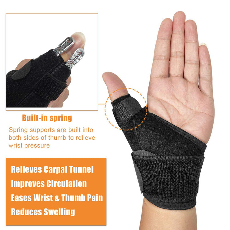 [Australia] - Wrist Brace for Carpal Tunnel, Adjustable Thumb Wrist Support Brace for Sports Protecting/Tendonitis Pain Relief, Splint Wrist Brace Day Night Support for Women Men, Suitable for Both Left/Right (2 Pack (left/right both)) 2 Pack (left/right both) 