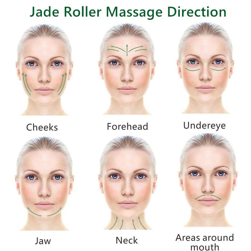 [Australia] - Ysrisny Jade Roller for Face and Gua Sha Set Face Roller Natural Jade Stone for Anti Aging,Eye Puffiness Wrinkles,Skincare Massage Tools for Face Eyes 