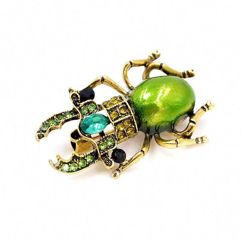 [Australia] - Jana Winkle 3 Colors Rhinestone Beetle Brooches Women Enamel Insect Brooch Pin Small Bugs Jewelry Gift blue 