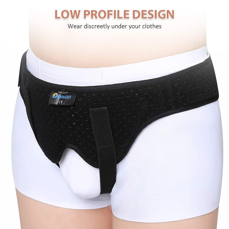 [Australia] - Tenbon Hernia Belt for Men and Women Flexible Adjustable Hernia Belt Hernia Support Pain Relief with 2 Removable Compression Pads (L) 