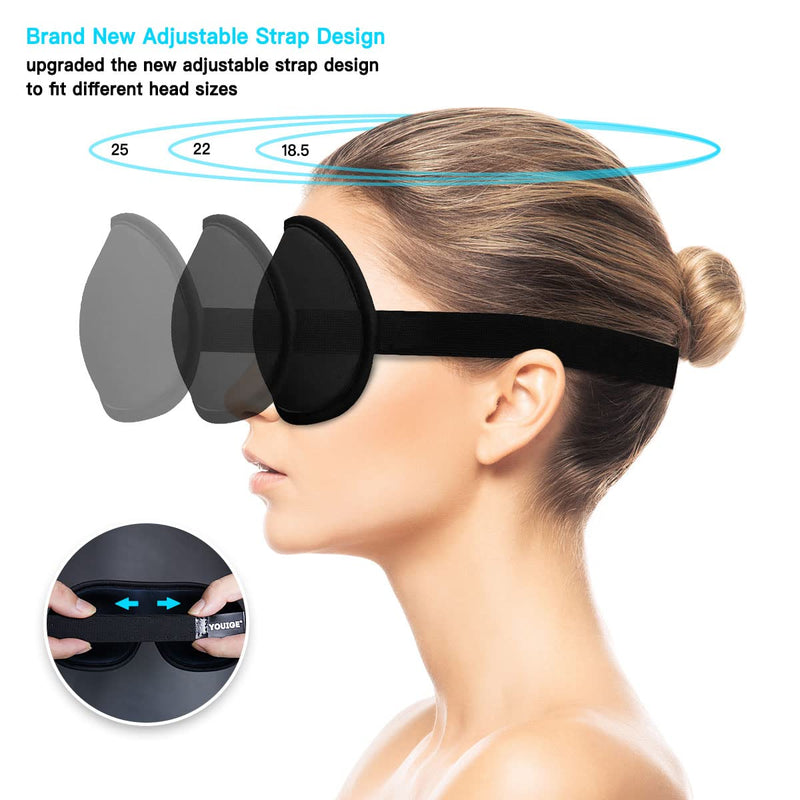 [Australia] - Sleep Mask For Women Men, Ultrathin Light Blocking Sleeping Mask, No Pressure On Eyes 3D Contoured Blindfold, Soft Comfort Eye Shade Cover for Travel/Naps/Yoga/Shift Work.（Black） Black 