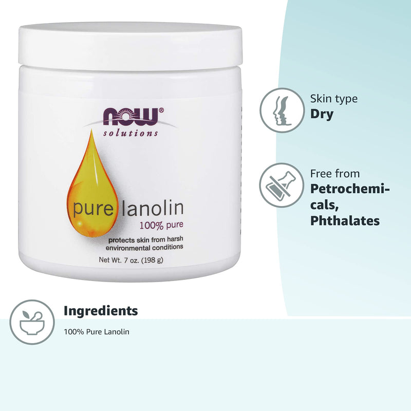 [Australia] - NOW Solutions, Pure Lanolin, Wind and Harsh Environment Skin Protectant, Thick Jelly, For Rough Dry Skin, 7-Ounce 7 Fl Oz (Pack of 1) 