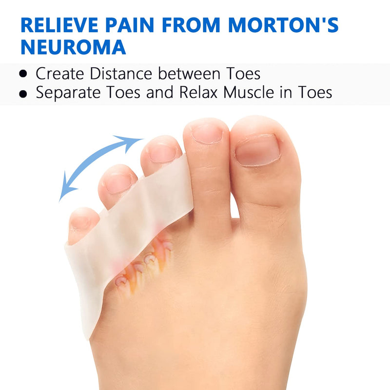 [Australia] - JKcare Pinky Toe Separators & Protectors, Silicone Little Toe Spacer for Overlapping Toe, Curled Toe, Pinky Hammer Toe, Tailor’s Bunion Pain Relief - 6 Pack (Transparent) 