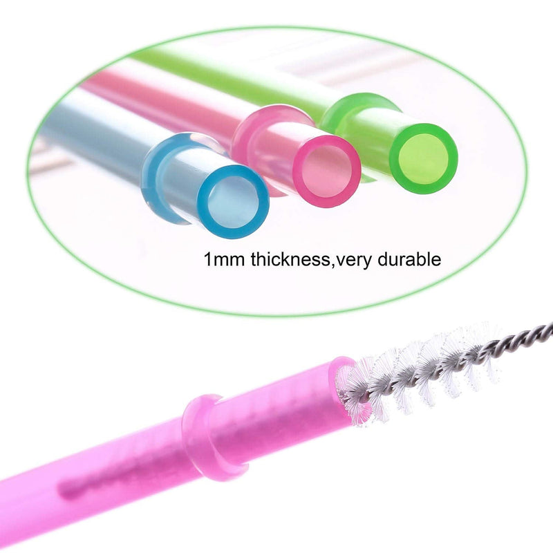[Australia] - Dakoufish BPA Free 12 Piece 9 Inch Reusable Plastic Thick Drinking Straws for Mason Jar Yeti Rambler Plain Color（9inch，White） 9inch White 