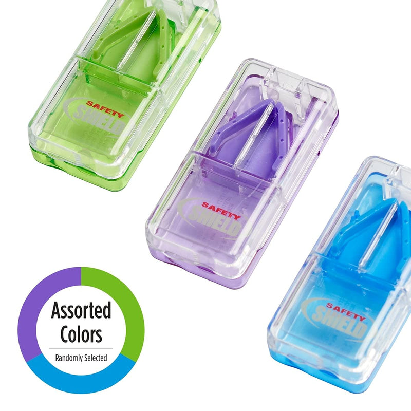 [Australia] - EZY DOSE Pill Cutter with Safety Shield, Tablet Splitter for Small Pills & Vitamins (Colour May Vary) Safety Shield Pill Cutter 