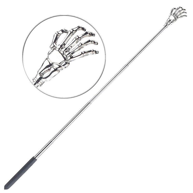 [Australia] - TRIXES Black Back Scratcher � Extendable Telescopic Handle � Stainless Steel Skeleton Hand � Back Massager � Body Massager Head Scratcher � Cool Gadget � Funny (Black) 